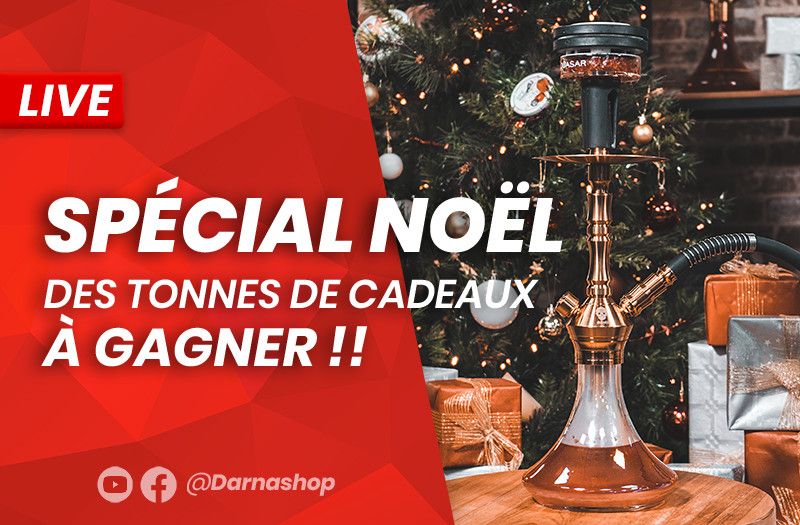 De nombreux cadeaux chicha sont à gagner dans ce live spécial Noël!